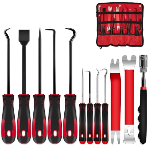 Pick and Hook Tool 12 Pcs Precision Automotive Hook and Pick Tool For Cars | 12 Pcs Pick and Hook Tool Precision Automotive Hook and Pick Tool Scraper Magnetic Telescoping Tool Set