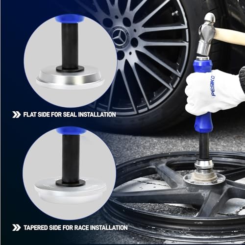 Bearing Race and Seal Driver Kit 13pc, Wheel Bearing Installer Tool | 12 driver sizes for 1-9/16" to 4-5/8" Bearings, Premium Aluminum Alloy, Anti-vibration Handle - size: 13Pcs 1-9/16" to 4-5/8"