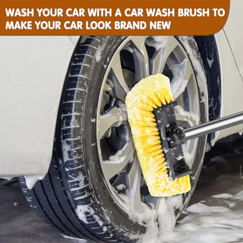 12" Car Wash Brush Head, Soft Bristle Scrub Brush, Large Durable Car Washing Brush, Wash Brushes for Vehicles, Auto, Truck, Boat, House Siding, Sweep Snow, Caravan, Solar Panel
