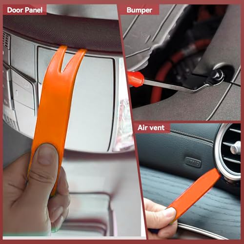 245Pcs Car Retainer Clips & Tools All-in-One Kit - 240 Black Push Pins (12 Sizes) with 5 Orange Pry Bars Stored Inside Box. Portable Bumper Fender Fastener Set for GM Ford (245Pcs) - style: 245pcs