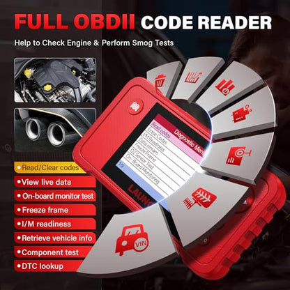 LAUNCH Creader VII+ V2.0 OBD2 Scanner Diagnostic Scan Tool, 2026 New Automotive Check ABS SRS Transmission and Engine Code Reader, 3 Reset Oil Service/Throttle Relearn/SAS Reset, Free Update