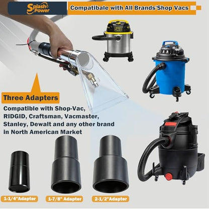 Shop Vac Extractor Attachment Kit for Wet/Dry Vacuum, Universal Hose Adapter for Carpet Upholstery Cleaning & Auto Detailing - size: Small A with Spray Nozzle and Water Hose