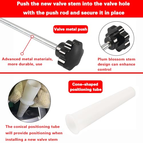 Quick Change Tire Valve Stem Core Removal Tool Kit, Fast Replacement Repair Tool for Leaky Valve, Fits Car Motorcycle ATV Truck