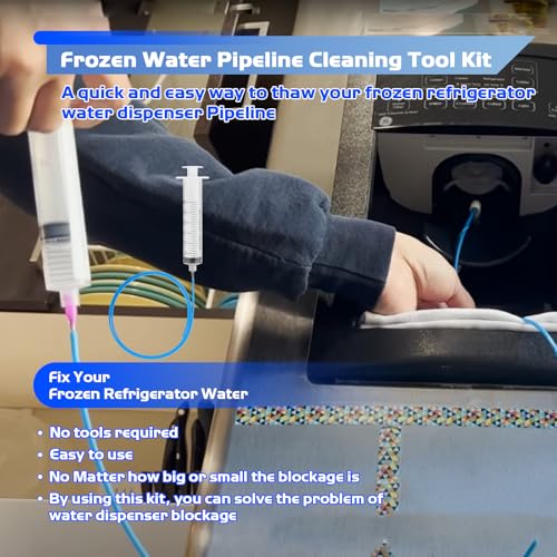 Refrigerator Cleaning Tool Kit - Frozen Water Pipe Tool 36in | for Quickly and Easily Unfreeze Your Frozen Refrigerator Water Dispenser Line In Minutes, Universal Fit All Fridge Brands