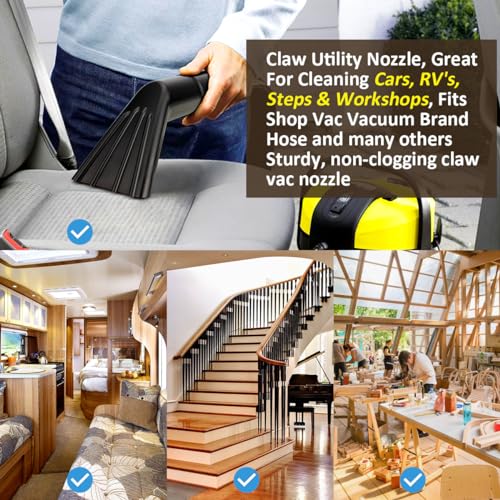 Vacuum Claw Nozzle 2" x 12" for Wet/Dry Utility Shop Vac Cleaning Auto Car Cars RV's Home Claw Nozzle SCN2 - style: 1 PACK