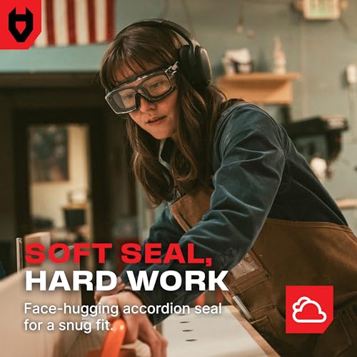 NoCry Clear Safety Goggles Over Glasses — for Men & Women With Gasket, UV380, Anti Fog Panoramic Vented Lenses — ANSI Z87.1 Eye Protection For Construction, Dust And Lab Goggles Adult - style: Overspecs Goggles