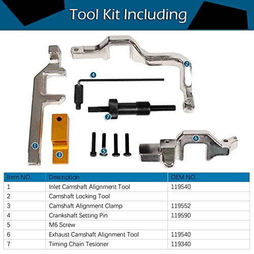 Engine Camshaft Alignment Timing Tool Kit Compatible with Mini Cooper BMW N12 N14 1.4 1.6 Citroen Peugeot N16 Engines R55 R56