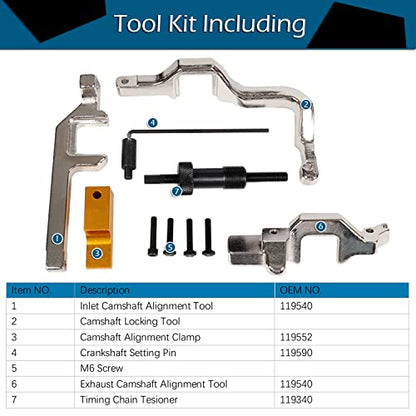Engine Camshaft Alignment Timing Tool Kit Compatible with Mini Cooper BMW N12 N14 1.4 1.6 Citroen Peugeot N16 Engines R55 R56