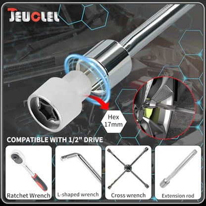 L Wheel Locking Nut Key Compatible with Audi Series, (Socket OD 27mm - ID 25mm), Wheel Lock Nut Socket Adapter, Wheel Anti-Theft Lug Nut Removal Tool, Anti-Theft Screw Remover - size: Socket L