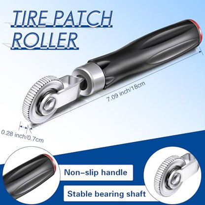 Zhengmy 60 Pieces Tire Patches 80 mm Tire Repair Unit with Tire Patch Roller Tire and Tube Patch Auto Repair Stitcher Tool Tire Repair Tools Tire Patches Kit for Car Truck Motorcycle - size: 80 mm