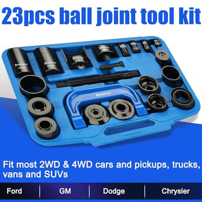 23Pcs Ball Joint Press Kit, Heavy Duty Master Ball Joint Removal Tool, U Joints and Brake Pins, Compatible with 2WD and 4WD Vehicles (Blue) - color: Blue