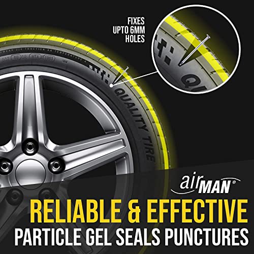 Airman Tire Repair Sealant 450ml UNIBOTTLE - Tire Sealant for Car Tire Repair, Flat Tire Repair Kit Alternative, Works with Any Tire Compressor, Emergency Tire Puncture Repair, TPMS Safe