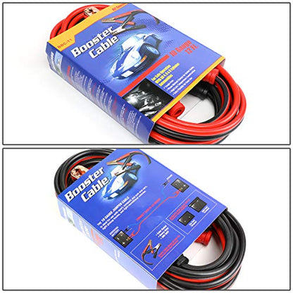 Auto Dynasty Heavy Duty 12Ft 10Gauge Booster Cables Power Jumper 200AMP Emergency Battery Start Car/Motorcycle - size: 12Ft / 10-Gauge