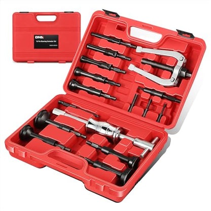 DNA Motoring 16 pcs Blind Hole Collet Bearing Seal Puller Extractor Set, Slide Hammer Pilot Insert Inner Internal Bearing Removal Tool Set, TOOLS-00573