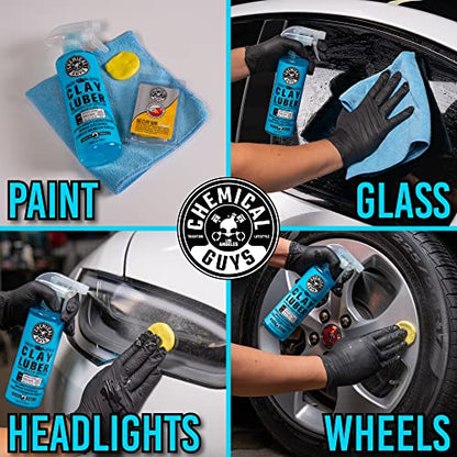 Chemical Guys, Clay Block V2 & Clay Super Lube Kit for Paint Prep, 16 oz | Rubber clay block and lubricant glide over paint and glass to lift bonded grime, reusable and easy to clean - style: Clay Block + 16 oz