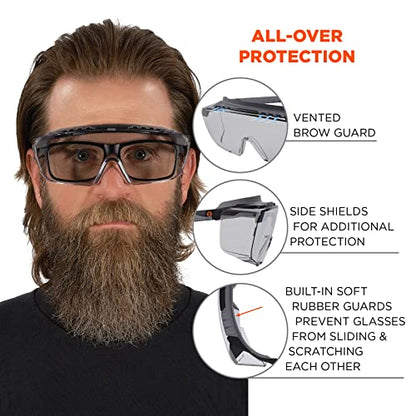 Ergodyne Skullerz OSMIN OTG Safety Glasses, Anti Fog, Over the Glasses Anti Scratch Protective Eyewear - color: In/Outdoor Lens