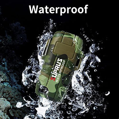 SUPRUS Waterproof Lighter Windproof Lighter Arc Plasma Lighters USB-C Rechargeable with Expandable and Flexible Neck for Outdoor, Camping & Kitchen (Camouflage) - color: Camouflage