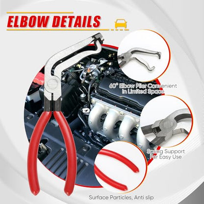 Automotive Electrical Disconnecting Pliers & Carbon Steel Hose Removal Tool | Oiforce Removal Pliers for Fuel and Vacuum Line Hose Removal with Non-slip Handles and Carbon Steel Heads,3 Packs