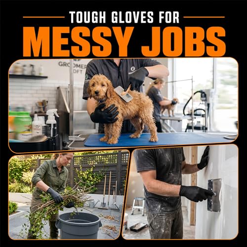 HEAVY DUTY 7 Mil Nitrile Black Gloves Disposable Latex Free Rubber Latex Cleaning Mechanic Food Prep Gloves 1000PCs - size: Large