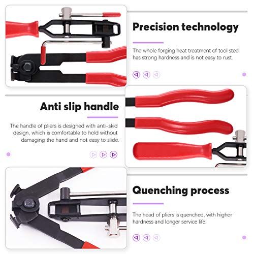 Swpeet CV Joint Boot Clamp Pliers Kit - 10Pcs Ear Boot Tie Pliers, Car Band Tool Kit, Automotive Hose Axle Plier for Most Cars - size: 10Pcs CV Boot Clamp + Pliers Kit