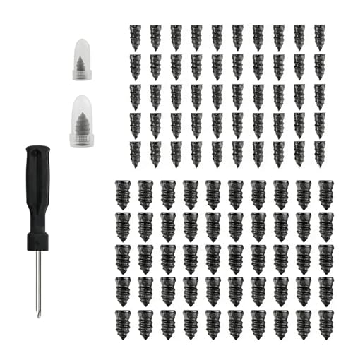 100 PCS Tire Plug Kit, High-performance Vacuum Tire Repair Nails Kit with Screwdriver, Fast Self-service Car Repair Tool for Emergency, Universal for Most Cars, Trucks, SUVs (Black) - color: Black, size: 100 PCS