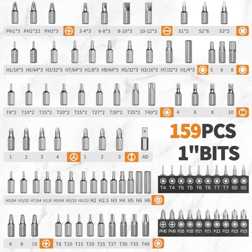 ENERTWIST 228 Pcs Screwdriver Bit Set, CR-V 1/4" Hex Shank Includes Rare Security Bits, Nut Drivers, and Magnetic Bit Holder, Ultimate Driver Set with Sturdy Tool Box