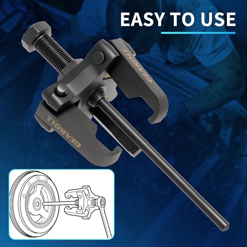 Harmonic Balancer Puller Installer Kit Set, Adjustable 3-Jaw Puller for Removing Harmonic Damper Pulley Compatible with Chevy GM Chrysler Ford ect