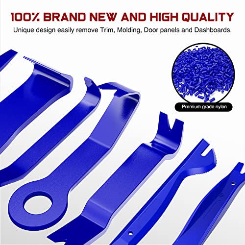 Nilight 238Pcs Trim Removal Tool, Auto Push Pin Bumper Retainer Clip Set Fastener Terminal Remover Tool Adhesive Cable Clips Kit Car Panel Radio Removal Auto Clip Pliers - color: 238 Clips+ Remover Tools Blue