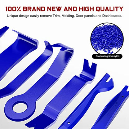 Nilight 238Pcs Trim Removal Tool, Auto Push Pin Bumper Retainer Clip Set Fastener Terminal Remover Tool Adhesive Cable Clips Kit Car Panel Radio Removal Auto Clip Pliers - color: 238 Clips+ Remover Tools Blue