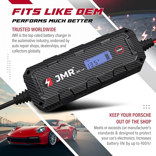 JMR 12V Battery Charger for Porsche, 12V Cig. Port, Add Lithium Mode | Trickle Charger Conditioner Maintainer For 911 Panamera Cayenne Macan Cayman 718 Boxter All Models - size: Add Lithium Mode