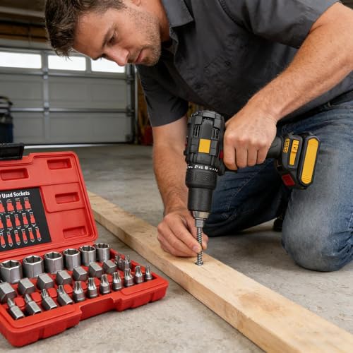 Bolt Extractor Socket Set Hex Head Easy Out Repair Tools | 25-Piece Stripped Lug Nut Remover for Damaged Stripped Broken Screws Studs Nut Machinery Furniture Motorcycle - color: Silver