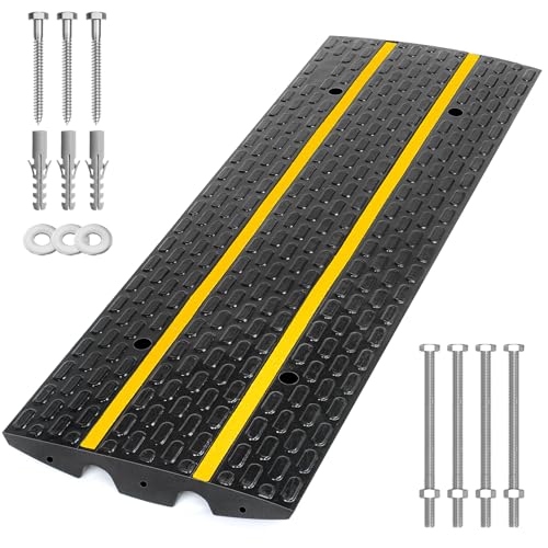 Rubber Driveway Ramps, Heavy Duty 66139lbs Weight Capacity Low Profile Car Ramps, Threshold Ramp for Loading Dock, Garage, Sidewalk, Truck, Scooter, Bike, Motorcycle & Wheelchair