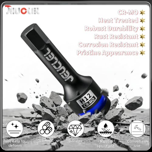 12mm Hex Impact Bit Socket, H12 1/2" Drive Allen Socket, Cr-Mo | 3-Inch, Lengthen Hex Screwdriver Adapter for Electric Ratchet Wrenches Fastening Screws, Socket Wrench, Head Drill - size: 1PC | H12 12MM