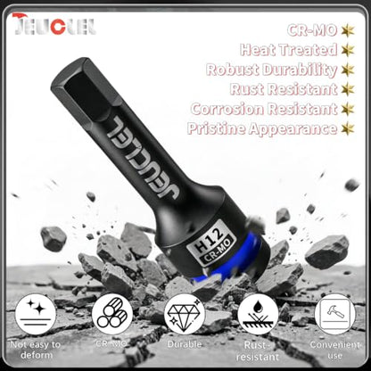 12mm Hex Impact Bit Socket, H12 1/2" Drive Allen Socket, Cr-Mo | 3-Inch, Lengthen Hex Screwdriver Adapter for Electric Ratchet Wrenches Fastening Screws, Socket Wrench, Head Drill - size: 1PC | H12 12MM