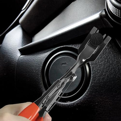 Keze 3 Pcs Auto Clip Pliers Set and Fastener Remover,Car Trim Rivet Removal Pry Tool Repair Kit with Storage Bag for Automotive Door Panel,Upholstery,Dashboard,Plastic Fasteners - color: Red-Auto Clip Pliers Set