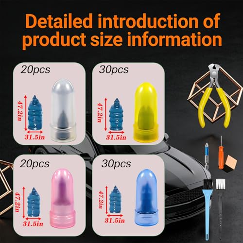 100pcs Tire Repair Rubber Nails Kit With 4 Sizes, Fast Tire Repair Tools, Vacuum Tire Repair Rubber Nail, Spiral Tire Screw Plugs, Tire Repair Kit, Suitable For Cars, Motorcycles, Bicycles And Jeeps