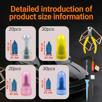 100pcs Tire Repair Rubber Nails Kit With 4 Sizes, Fast Tire Repair Tools, Vacuum Tire Repair Rubber Nail, Spiral Tire Screw Plugs, Tire Repair Kit, Suitable For Cars, Motorcycles, Bicycles And Jeeps