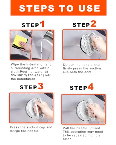 Metal 3 Pack Dent Puller, Car Dent Puller with Cleaning Cloth, Multi-Use Dent Remover Tool for Car, Heavy Duty Car Dent Repair Kit for Hail Damage and Glass Moving - color: D/3PCS Metal Suction Cup