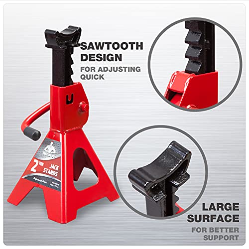 Jack Boss Jack Stands Low Profile 2 Ton(4000 LBs) Lifting Car Stand, Fit Use for Cars Automotive Small Vehicles, 2 Pack - style: 2T low profile