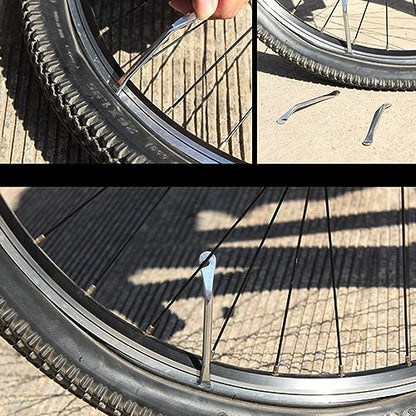 5 Pcss Stainless Steel Bike Tire Lever Bicycle Levers Tyre Spoon Iron Changing Tool Tire Pry Crowbar Set for Repair Bike Tube