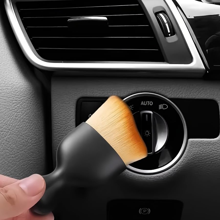 2pcs Car Detailing Brush Set Ultra Soft Bristles Multifunctional Interior Dust Removal Tool for Deep Cleaning Vents Seats