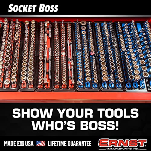 ERNST Socket Boss Combo 3-Pack Tool Organizer with Twist-Lock Technology, Red, Model 8510A – Secure Storage for Socket Wrench Sets - Made in USA - color: Red