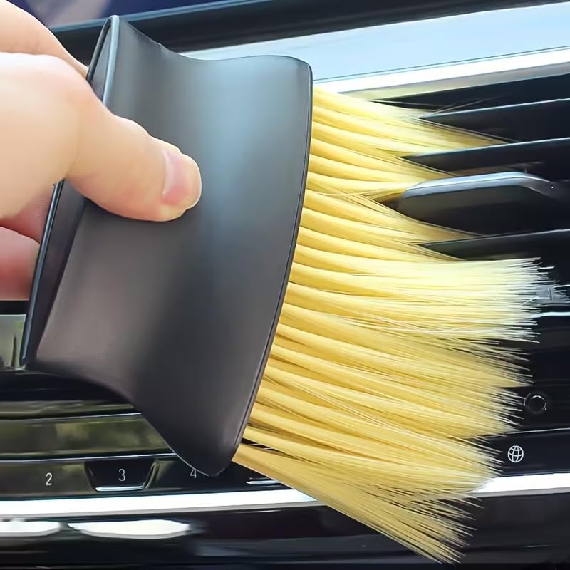 2-in-1 Car Detailing Brush Set, Interior Cleaning Tools with Soft & Hard Bristles, Dual-Head Design for Dashboard, Vents, Buttons, and Gentle or Tough Surfaces