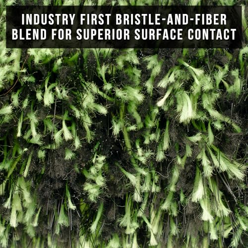 VIKING Wheel Barrel Brush, Multi-Fiber Cleaning Brush for Car Cleaning Kit and Car Detailing Kit, Clean Exhaust Tips, Wheels, and Rims; 17 Inch Length, Black and Green, 1 Pack