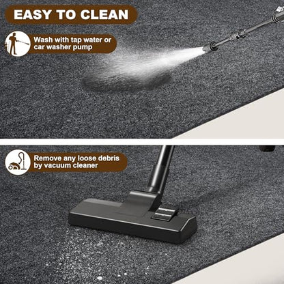 Non-Slip Garage Floor Mat, 17' x 7.4' Heavy Duty Under Car Parking Mat, Waterproof Oil Spill Containment Mat, Cuttable Reusable Garage Protector Mat for Concrete Floor