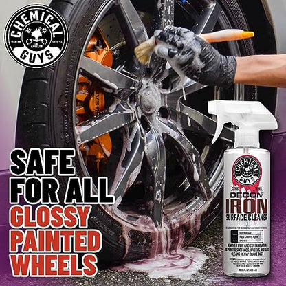 Chemical Guys, Decon Pro Iron Remover & Wheel Cleaner, Fallout Spray, 16 oz | Dissolves bonded iron, brake dust and fallout on wheels, calipers and paint, changing color as it works