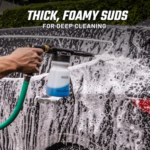 Slick Products Wash & Wax (64 oz.) + Garden Hose Foam Gun Bundle – Super Concentrated Car Wash Foam Shampoo for Car, Truck, RV, Motorcycle, Trailer, and Boat - color: Wax & Wash
