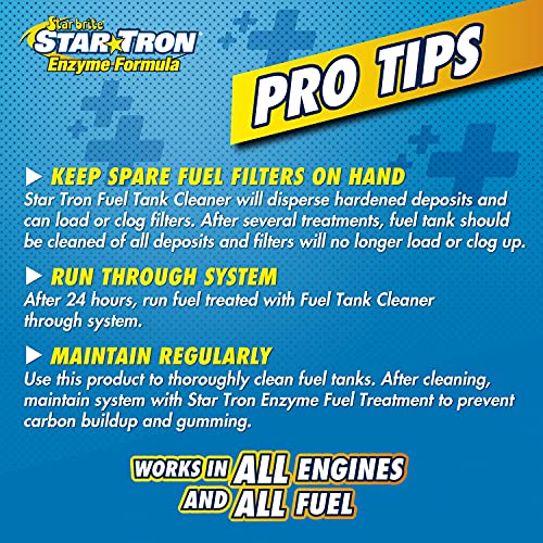 STAR BRITE Star Tron Fuel Tank Cleaner - Remove Sludge, Varnish & Other Deposits - Rejuvenate Old, Stale Fuel - Concentrated Formula Works In Gas Tanks & Diesel Tanks - 1 GAL (093600) - style: 128 Ounce