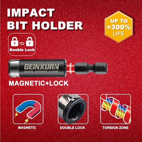Geinxurn 20Pcs Multi-Size Diamond Coated Impact Screwdriver Bit Set, #2 Phillips Power Driver Bits, Magnetic S2 Steel PH2 Screwdriver Bits Set with 1Pcs Screwdriver Bit Holer - style: MIX-PH2-21PC