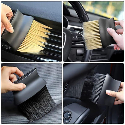AUGEN Soft Nylon Bristle Cleaning Brush, Scratch Free Interior Exterior Car Detailing Dust Brush, Car Accessories Cleaner Tool for Dashboard Automotive Air Conditioning (Pack of 2)